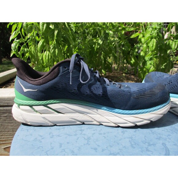 Hoka One One Clifton 7 Men Size 12.5 D Blue Green Running Athletic Shoes 1110508 main image 9